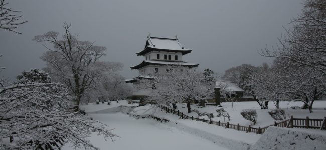冬の松前城