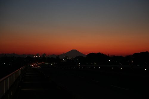 見沼田圃から望む富士山