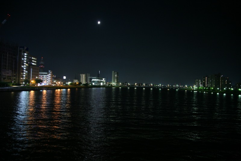 Shinano river at night