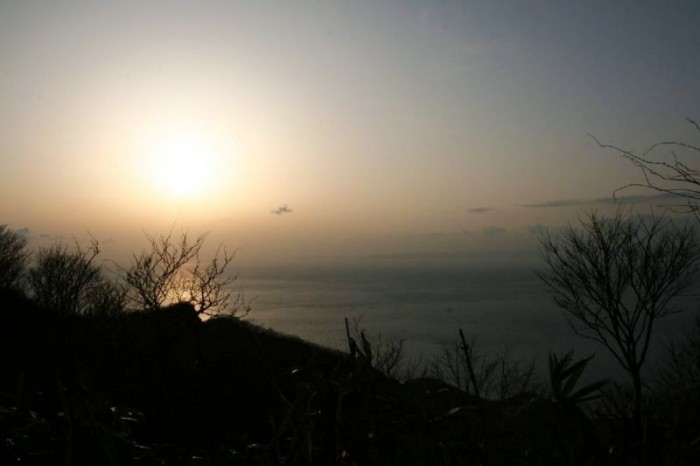 弥彦山から見る夕日