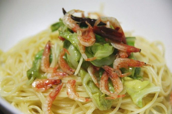 桜えびと春キャベツのパスタ
