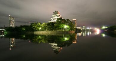 夜の広島城