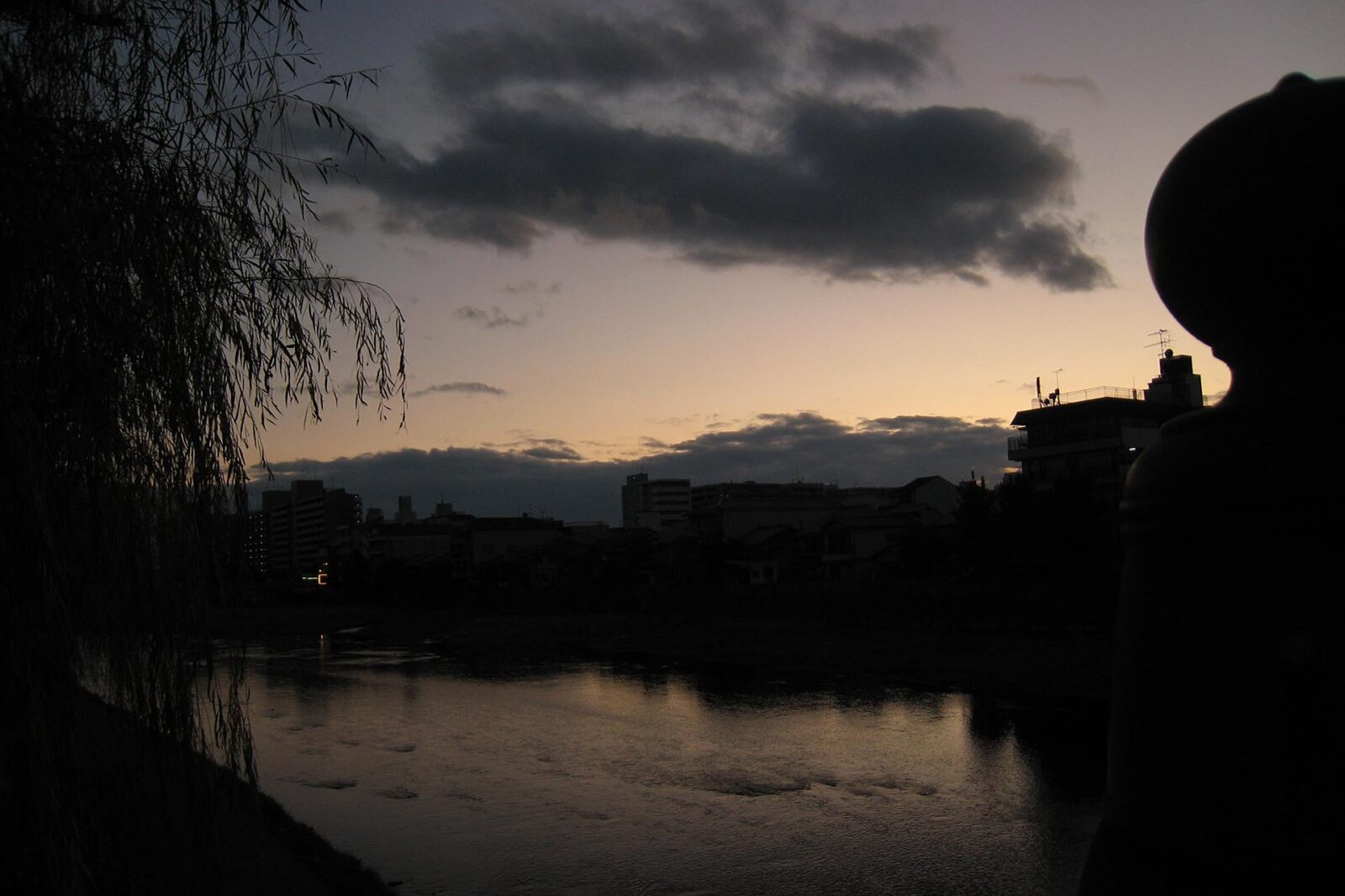日暮れ時の美しい風景　京都　鴨川