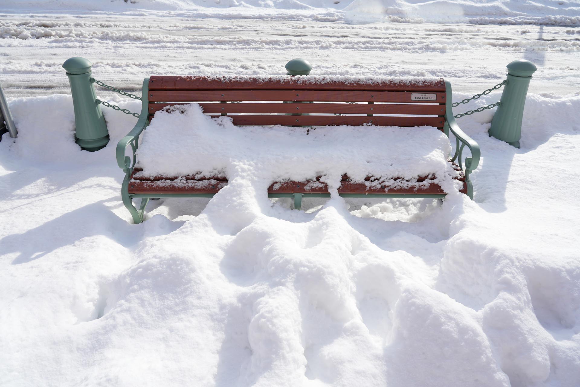 雪の函館の風景